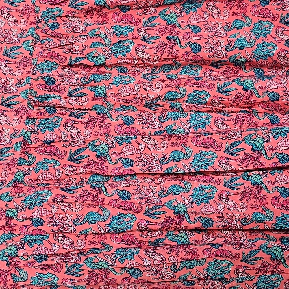 Simply Southern sm Pink and Blue Ocean Seahorse Pattern Maxi Dress - Picture 10 of 14